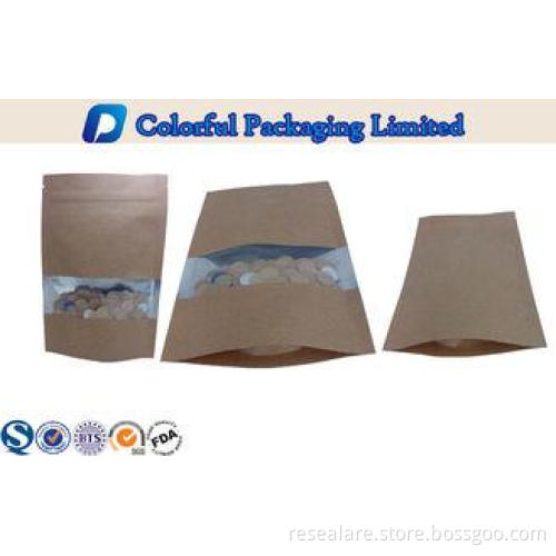 Plain biodegradable stand up zipper pouch bags With Rectang